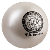 М'яч гімнастичний TA SPORT, 400 г, 19 см, гліттер, білий.
